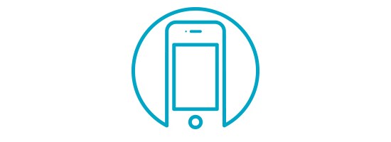 An icon of a mobile phone.
