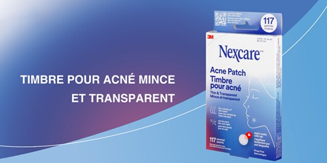 Timbre pour acné mince et transparent Nexcare(MC).
