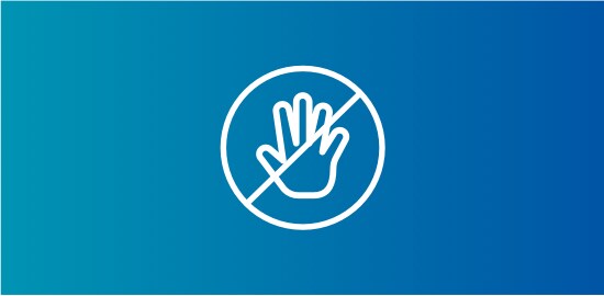 Une icône d’un symbole Interdiction de toucher.
