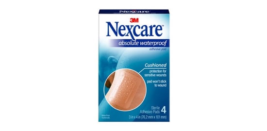A box of Nexcare™ Absolute Waterproof Adhesive Pads.
